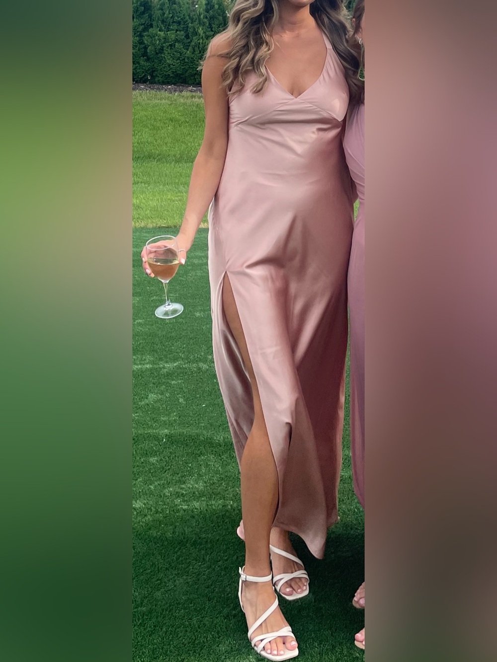 Show Me Your MuMu Anderson Maxi Bridesmaid Dress in Rose Gold Luxe Satin - Picture 5 of 8